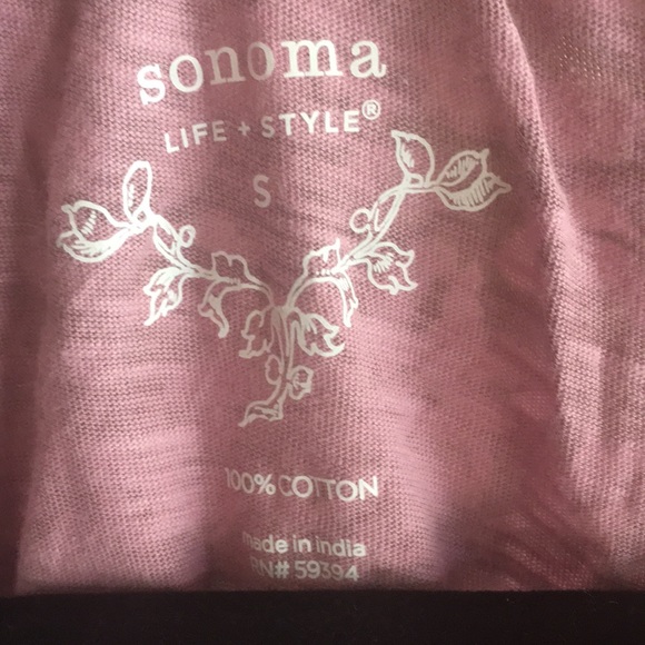 NWT Sonoma S cotton T-shirt with crochet detail - Picture 5 of 6